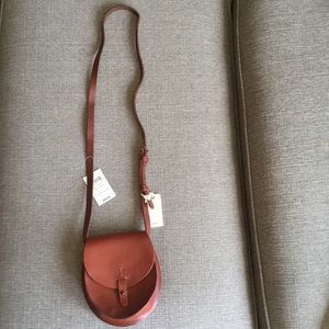 Brown leather crossbody purse